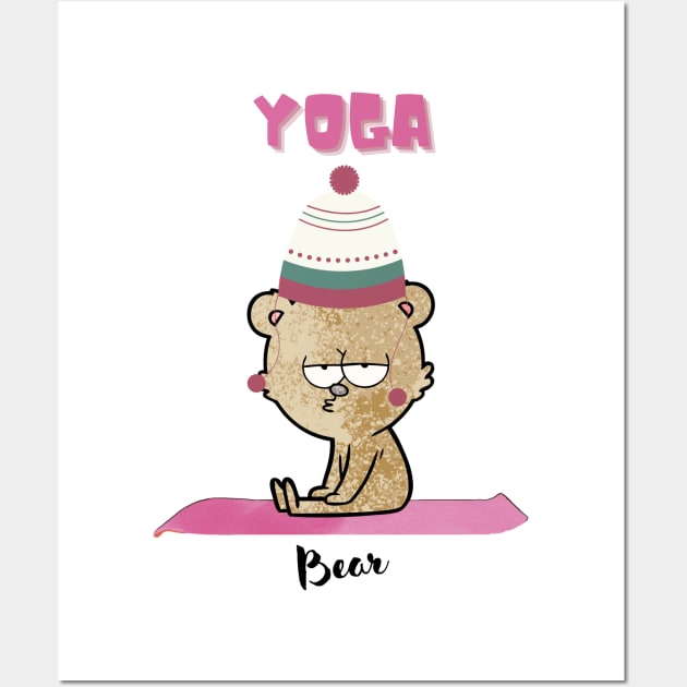 Yoga bear Wall Art by JLBCreations